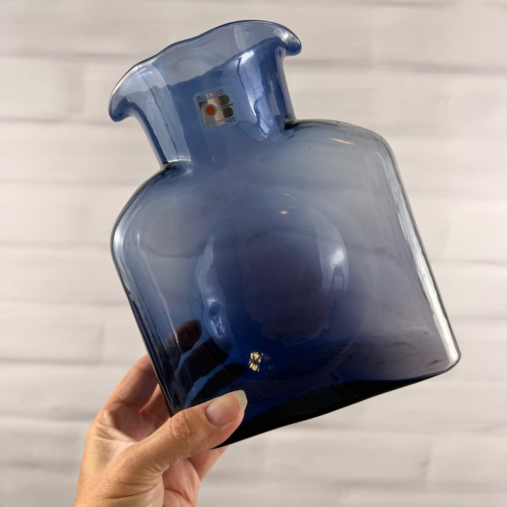 Blenko 384 Water Bottle Violet Glass Double Spout Water Pitcher
